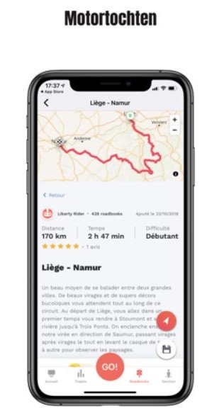 Liberty Rider App Gps met waarschuwingen